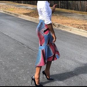 African Print Peplum Skirt